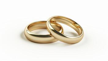 two wedding rings on a white background photo