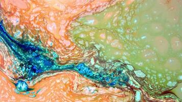 Slow Motion Macro Abstract Pattern Artistic Concept Color Surface Moving Surface Liquid Paint Splashing Art Design Texture. video