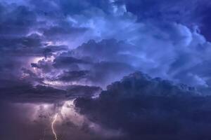 Different forms of thunderstorm photo