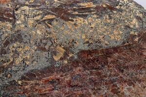 macro mineral bismuth stone on hartenstein schacht on white background photo