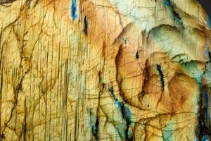 macro mineral stone labradorite on a black background photo