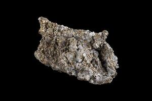 macro stone mineral Quartz Pyrite on a black background photo