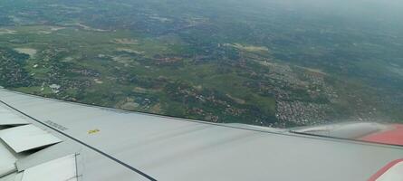 The view outside the plane if you look from the window photo