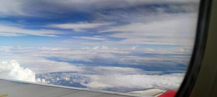 The view outside the plane from the window photo