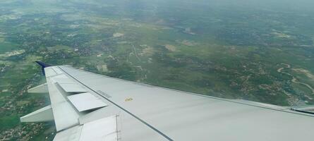 The view outside the plane if you look from the window photo