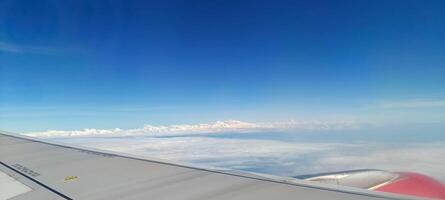 The view outside the plane from the window photo