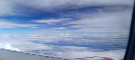 The view outside the plane from the window photo