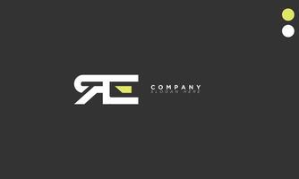 RE Alphabet letters Initials Monogram logo ER, R and E vector