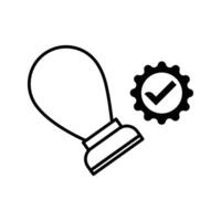 Stamp with quality badge checkmark icon vector