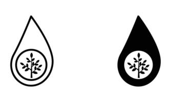 A drop of water with tree icon vector