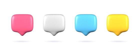Set of speech bubbles. Chat dialogue text bubbles in a modern, realistic 3D design. The collection is isolated. vector