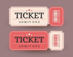 Admit one ticket template. Ideal for concerts, parties, or festivals. Isolated ticket design on a gray background. vector