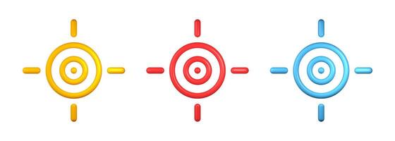 Set Target icon illustration 3d rendering element vector