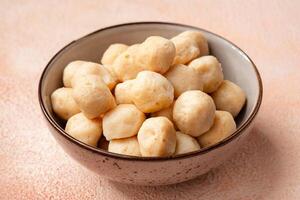 Bakso Ayam, Raw Indonesian Chicken Meatball in a bowl photo