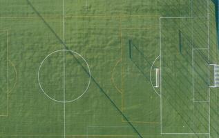 drone aerial image of a soccer field photo