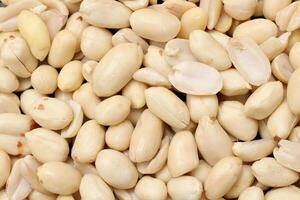 Top view of peanut nut pattern texture background photo
