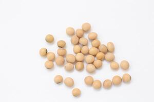 soybean seeds on white background photo