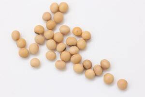 soybean seeds on white background photo