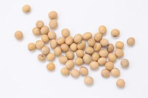soybean seeds on white background photo