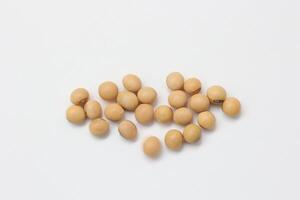 soybean seeds on white background photo