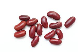 Top view of red kidney beans isolated on white background photo