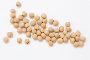 soybean seeds on white background photo