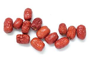 Dried fruit on white background, dried jujube on white background photo