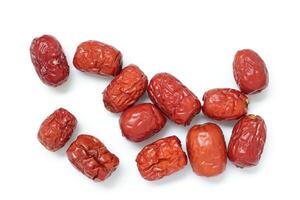 Dried fruit on white background, dried jujube on white background photo