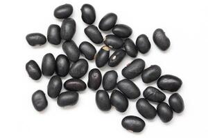 Black beans, top view of black beans seeds background photo