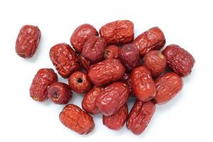 Dried fruit on white background, dried jujube on white background photo