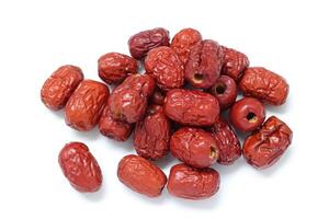 Dried fruit on white background, dried jujube on white background photo