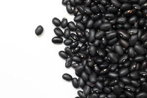 Black beans, top view of black beans seeds background photo