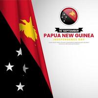 Papua New Guinea independence day with realistic waving flag. Suitable for banner, backdrop, greeting card vector