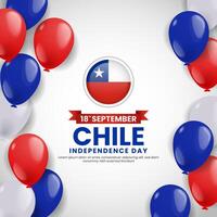 Chile Independence Day Background with balloons illustration template vector