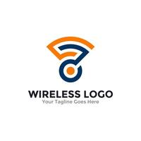 Abstract wireless logo . Signal wave and wifi connection concept. vector