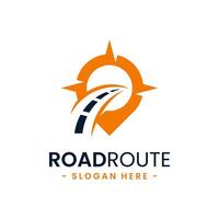Road route logo design template. Concept of destination, address, position, travel, gps map, etc. Creative symbol highway. vector