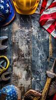 Grilled Meats and Vegetables on Barbecue for Fourth of July photo