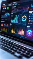 Dynamic business dashboard with various data visualizations photo