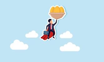 Company transparency business analysis, reports, and statistics to track market growth and economic improvement, concept of businessman look through magnifying glass analyze graph vector
