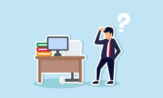 Heavy workload that strains the brain concept of A businessman confused by his overwhelming workload vector