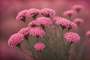 Achillea desert eve deep flower bokeh background photo