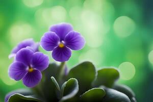 African violet flower bokeh background photo