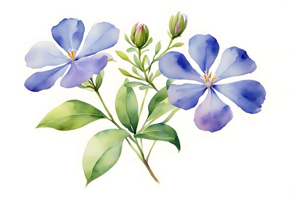Watercolor cape leadwort flower