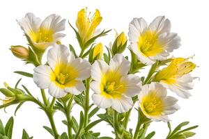 Common evening primrose white background photo
