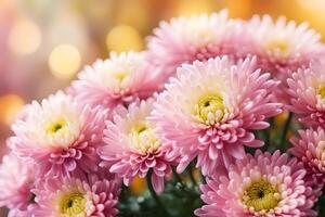 Chrysanthemum flowers bokeh background photo