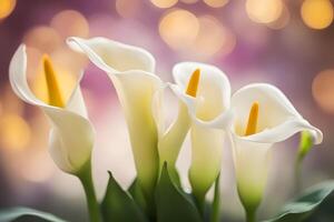 Calla lily flower bokeh background photo