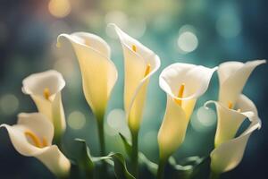 Calla lily flower bokeh background photo