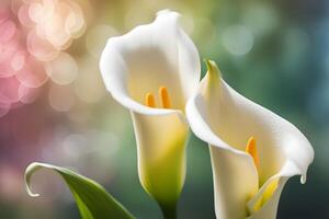 Calla lily flower bokeh background photo