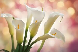 Calla lily flower bokeh background photo
