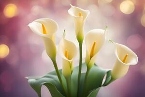 Calla lily flower bokeh background photo